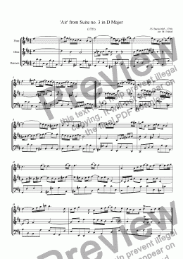 page one of 'Air' from 3rd Orchestral Suite