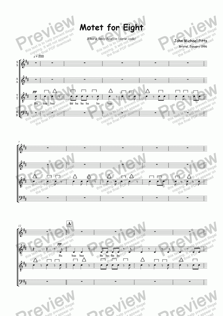 page one of Motet 4 Eight (SSAATTBB) [1996]