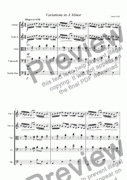 page one of Variations in A Minor