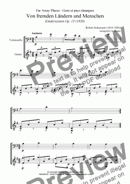 page one of Von fremden Landern und Menschen for violoncello and guitar