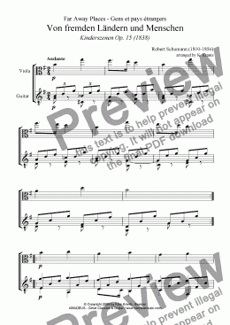page one of Von fremden Landern und Menschen for viola and guitar