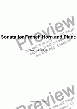 page one of Sonata for French Horn and Piano: 1st mvt.