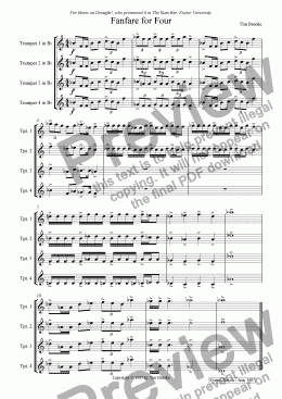 page one of Fanfare for Four - for four trumpets