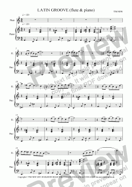 page one of LATIN GROOVE (flute & piano)
