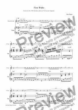 page one of First Waltz [1st of 10] Flute Recorder