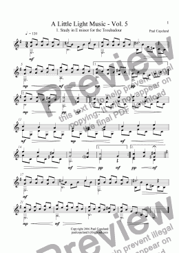 page one of A Little Light  Music for Guitar Volume V