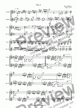 page one of Four Violin Duos