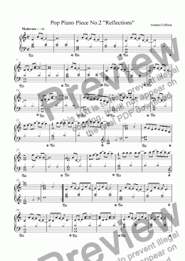 page one of Pop Piano Piece No.2 "Reflections"