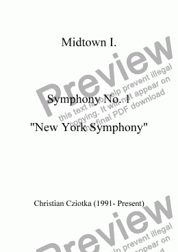 page one of Symphony No. 1 