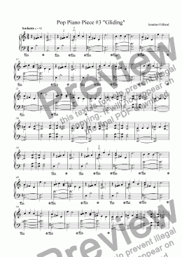 page one of Pop Piano Piece No.3 "Gliding"
