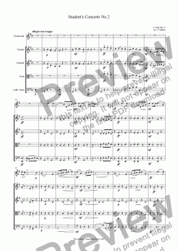 page one of Student Concerto No.2 in G Major