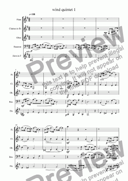 page one of Wind Quintet in G
