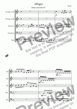 page one of Allegro  from Concerto IV