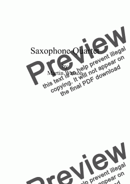 page one of Saxophone Quartet