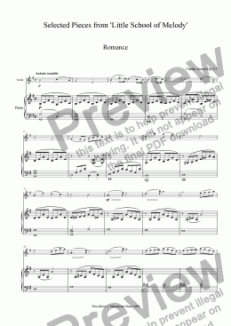 page one of Selected Pieces from ’Little School of Melody’
