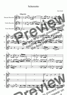 page one of Scherzetto (for recorder trio D/Tr/Te)