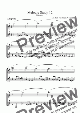 page one of Melodic Study 12
