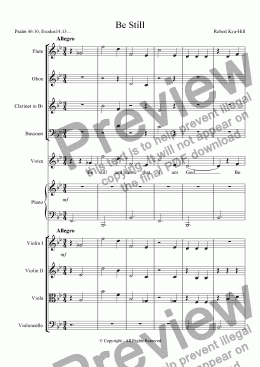 page one of Be Still [Strings, Woodwinds, Piano, Voice]