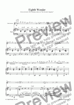 page one of Eighth Wonder [8 of 10] recorder or Flute