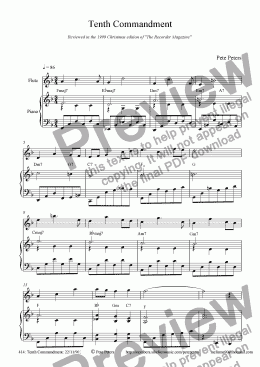 page one of Tenth Commandment [10th 0f 10] solo inst+pno