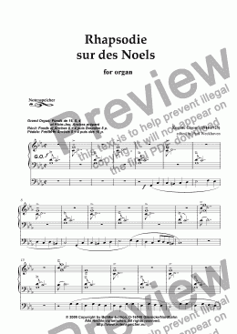 page one of Rhapsodie sur des Noels (for organ by E. Gigout)