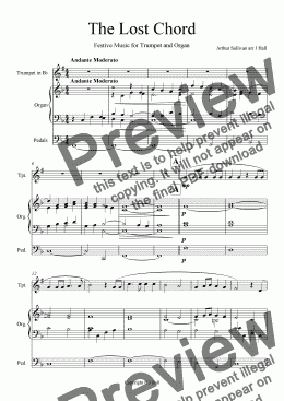page one of The Lost Chord - Festive Music for Trumpet and Organ
