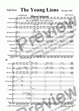 page one of The Young Lions (march for brass septet)