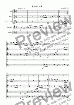 page one of Sonata in F