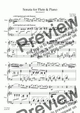 page one of Flute Sonata 'The Dream'  Movement I: Caprice
