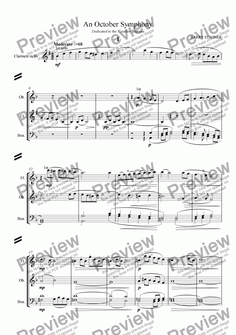 page one of An October Symphony - 1st Movement