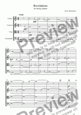 page one of Revelations (for String Quartet)