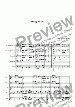 page one of Happy Hours (brass quintet)