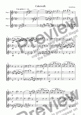 page one of Cakewalk for 3 Flutes