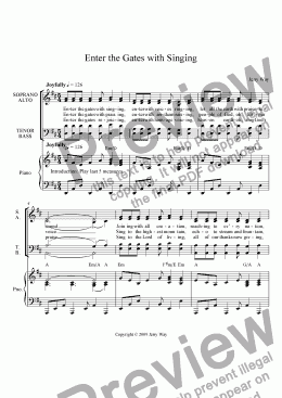 page one of Enter the Gates with Singing
