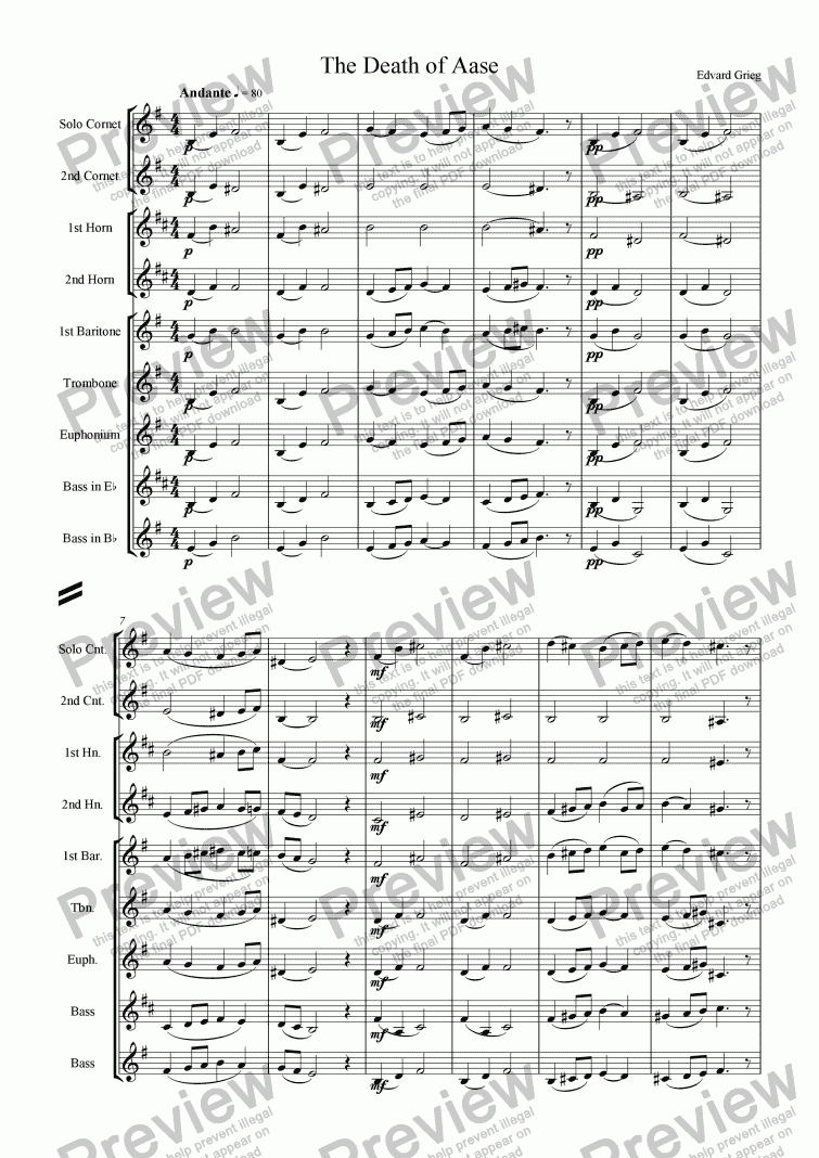 page one of The Death of Aase [Peer Gynt Suite]