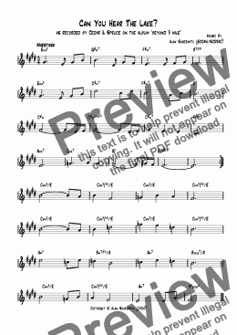 page one of Can You Hear The Lake? (lead sheet)