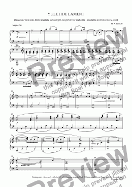 page one of Yuletide Lament (solo piano arrangement of interlude from Starlight Sleighride)